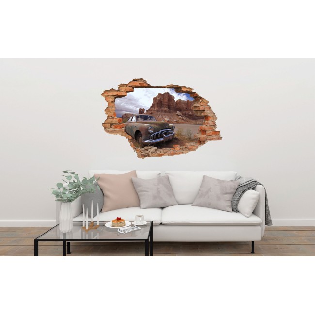 Elhagyatott autó - 3D hatású matrica