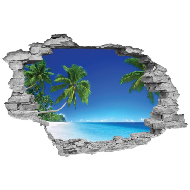 Pálmafák a tengerparton - 3D hatású matrica