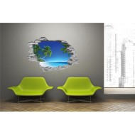 Pálmafák a tengerparton - 3D hatású matrica