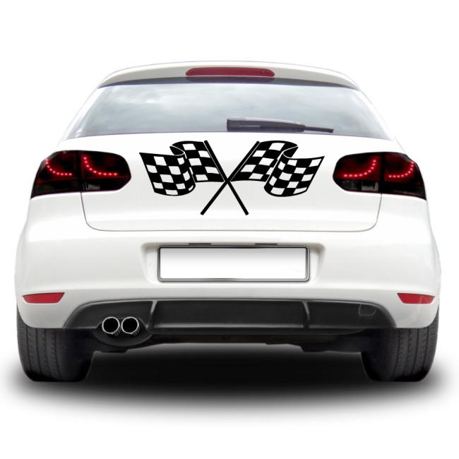 Autós matrica - Dupla zászló