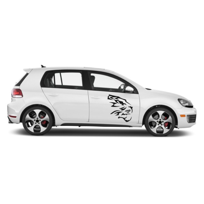 Autós matrica - Tigris fej