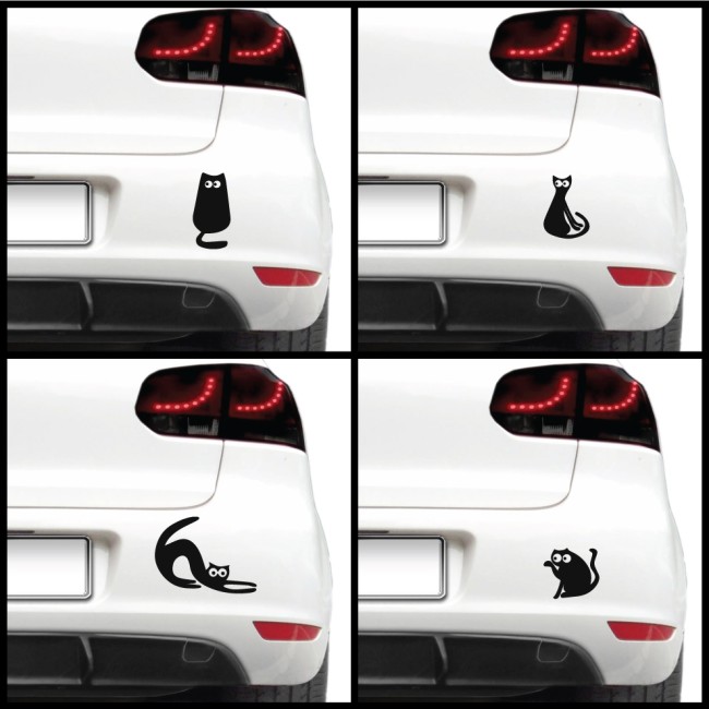 Autós matrica - Aranyos cica (csomag)