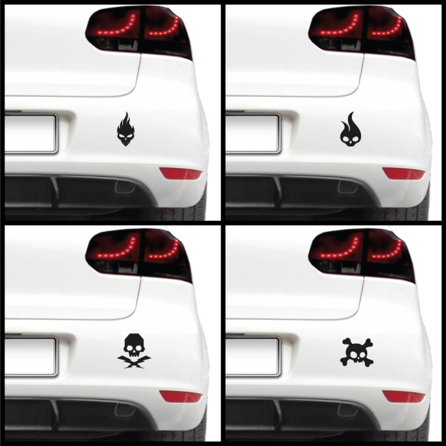 Autós matrica - Koponyák 2 (csomag)