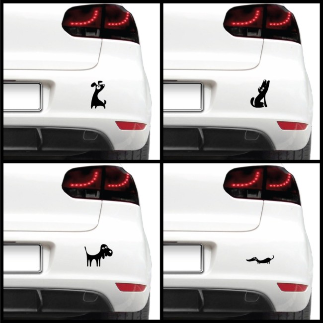Autós matrica - Vicces kutyák - (csomag)