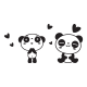 Autós matrica - Szerelmes pandák