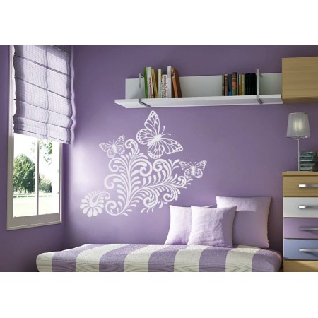 Lepkék és levelek - Falmatrica / Faltetoválás