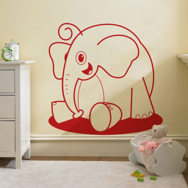 Vidám elefánt - Falmatrica / Faltetoválás