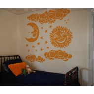 Hold és napocska - Falmatrica / Faltetoválás