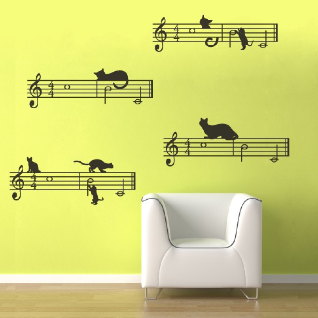 Cicák a kottán - Falmatrica / Faltetoválás