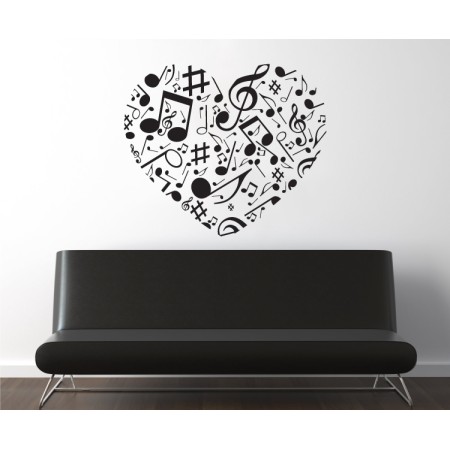 Zenélő szív - Falmatrica / Faltetoválás