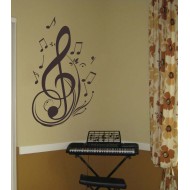 A hangjegyek és a vilolinkulcs - Falmatrica / Faltetoválás