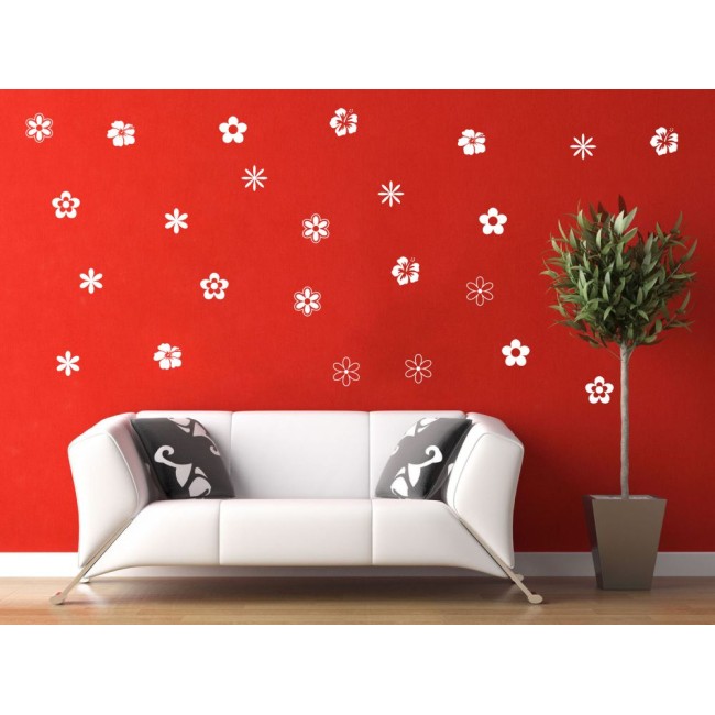 Hawaii virágok - Matrica csomag - Falmatrica / Faltetoválás -