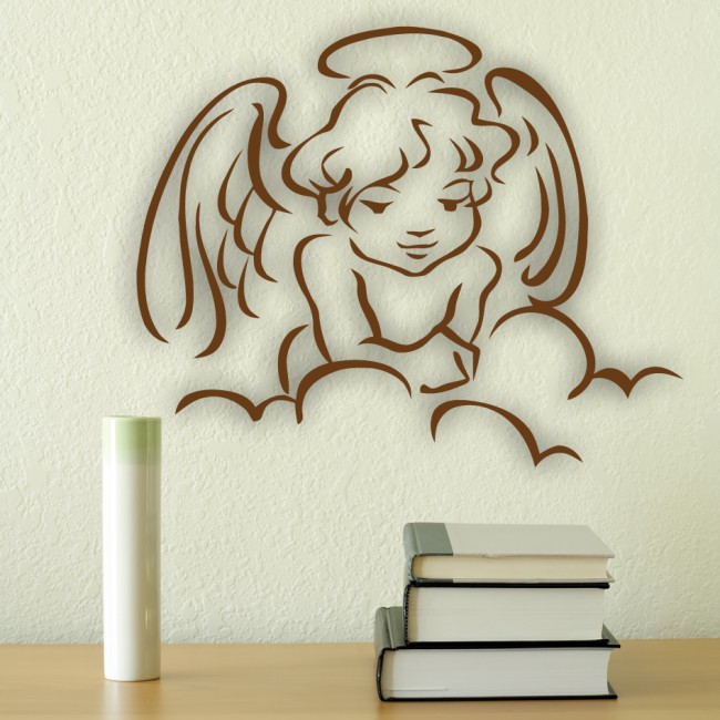 Angyal a felhőkön - Falmatrica / Faltetoválás