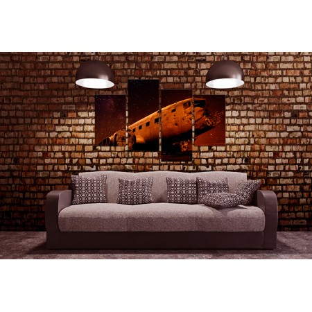 Többrészes vászonkép - Repülőgép roncs