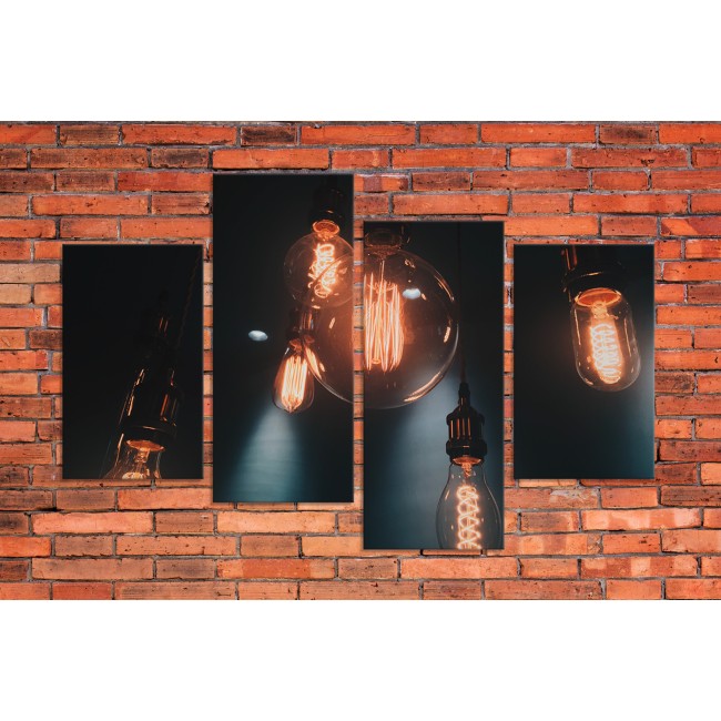 Többrészes vászonkép - Égő izzók