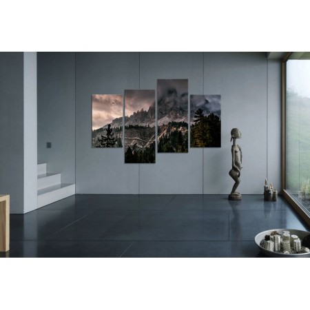 Többrészes vászonkép - Vihar a hegyekben