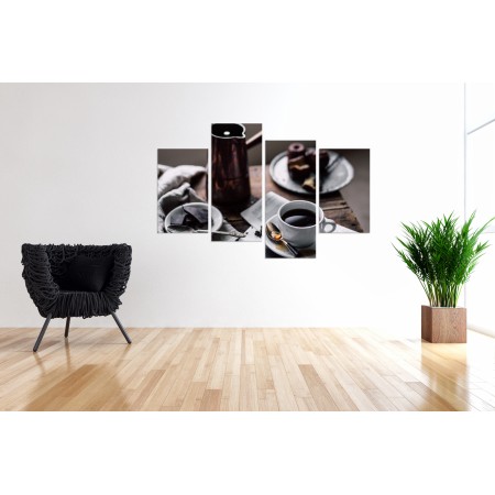 Többrészes vászonkép - Reggeli fekete kávé