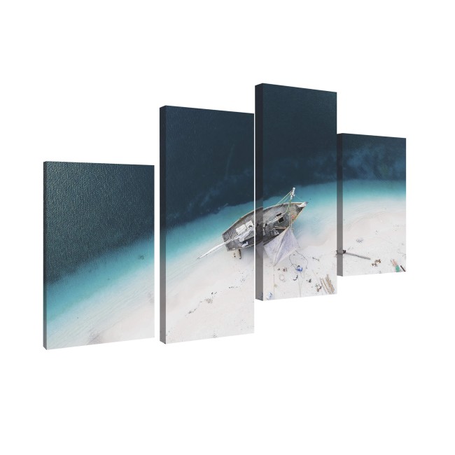 Többrészes vászonkép - Vitorlás a homokban