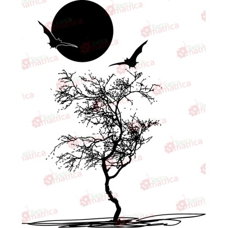 Hold és denevér - Falmatrica / Faltetoválás -