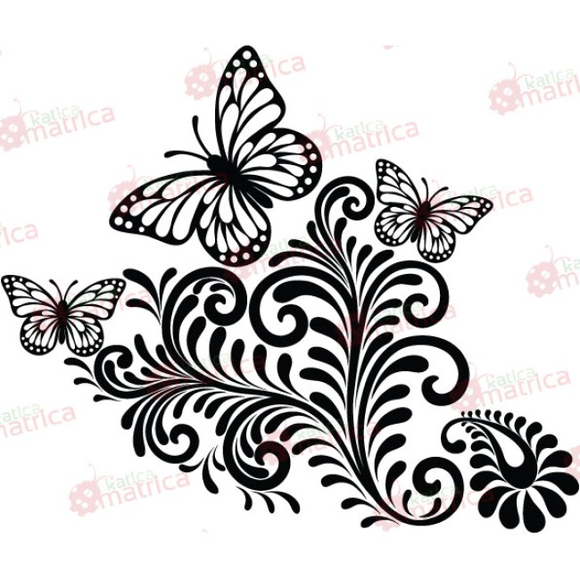 Lepkék és levelek - Falmatrica / Faltetoválás