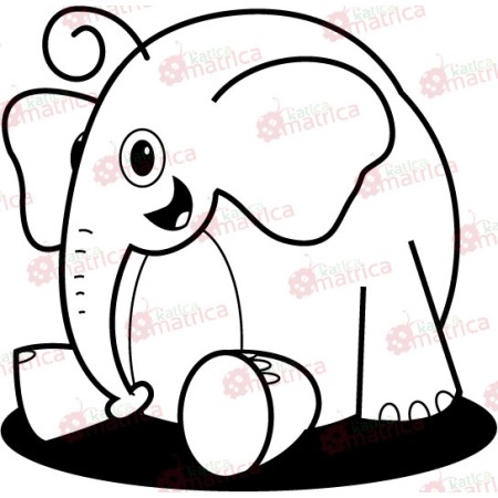 Vidám elefánt - Falmatrica / Faltetoválás