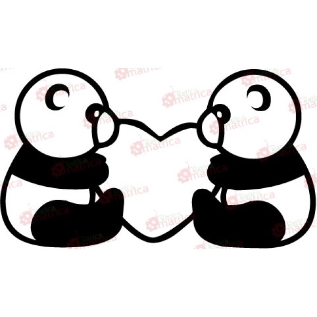 Panni és Péter - Panda Macik - Falmatrica / Faltetoválás