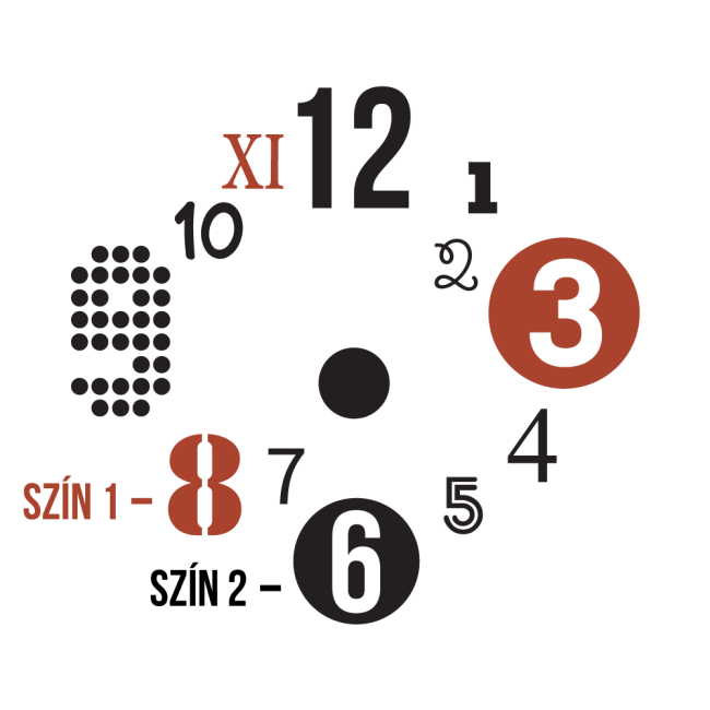 Színes óra (MultiColor) + Falióra - Falmatrica / Faltetoválás