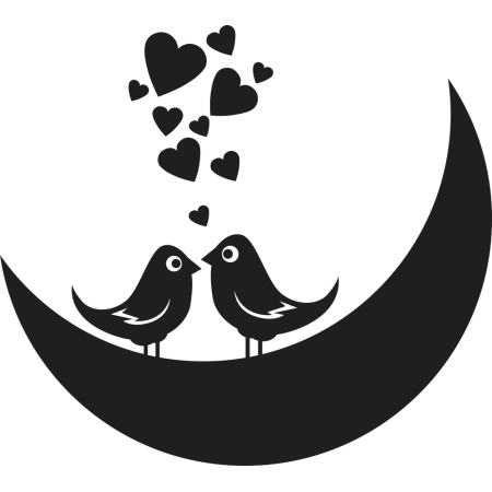 Szerelmes madárkák - Falmatrica / Faltetoválás