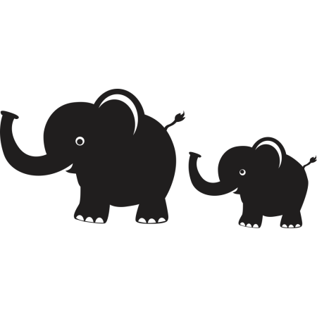 Nagy és kis elefánt - Falmatrica / Faltetoválás