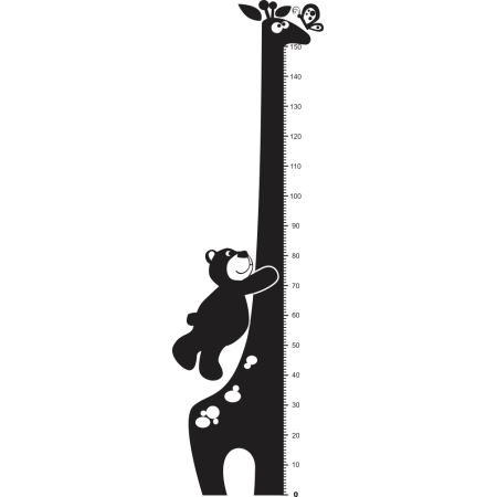 Mennyit nőttem az utóbbi időben? - Maci és zsiráf - Falmatrica / Faltetoválás