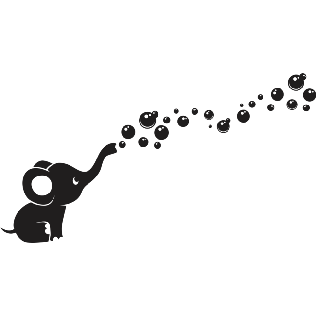 Buborékos elefánt - Falmatrica / Faltetoválás
