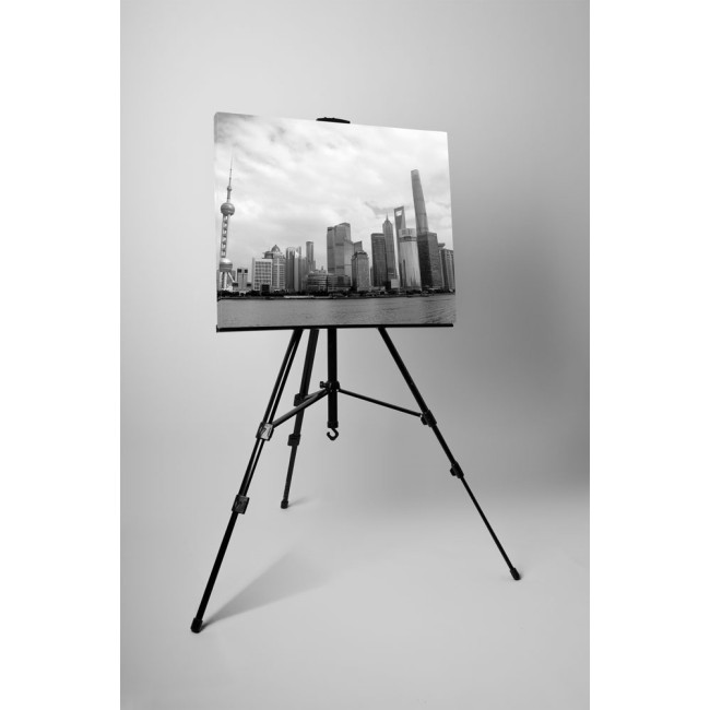 Pudong látképe fekete-fehér