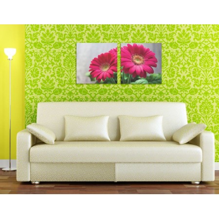 Többrészes vászonkép - Két szál gerbera