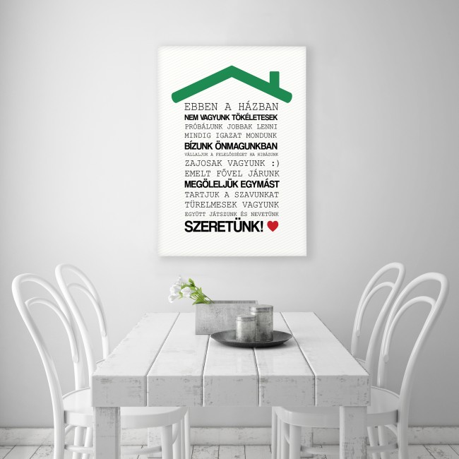 Ebben a házban - 50x65 cm - Vászonkép