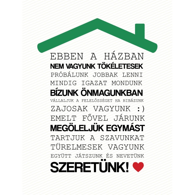 Ebben a házban - 50x65 cm - Vászonkép
