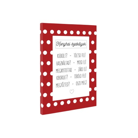 Konyhai szabályok - 35x50 cm - Vászonkép