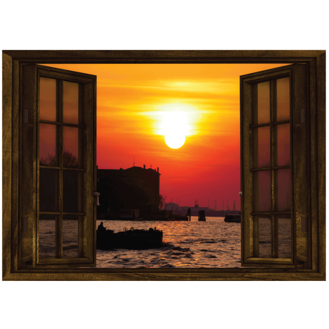 Toszkána - Színes ablak Matrica