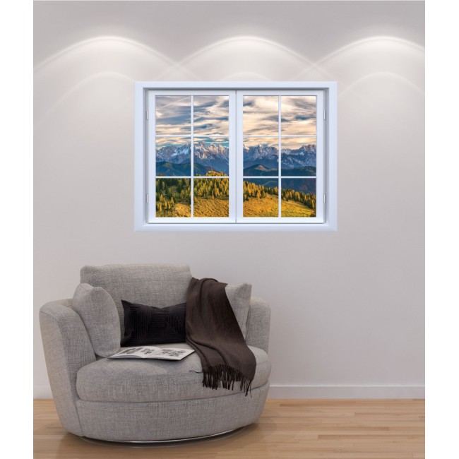 Hegyek - Színes ablak Matrica