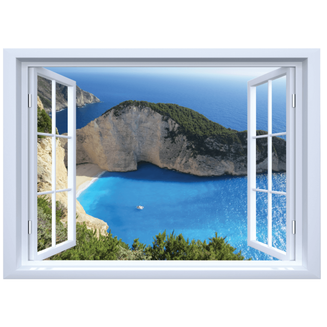 Zakynthos - Színes ablak Matrica