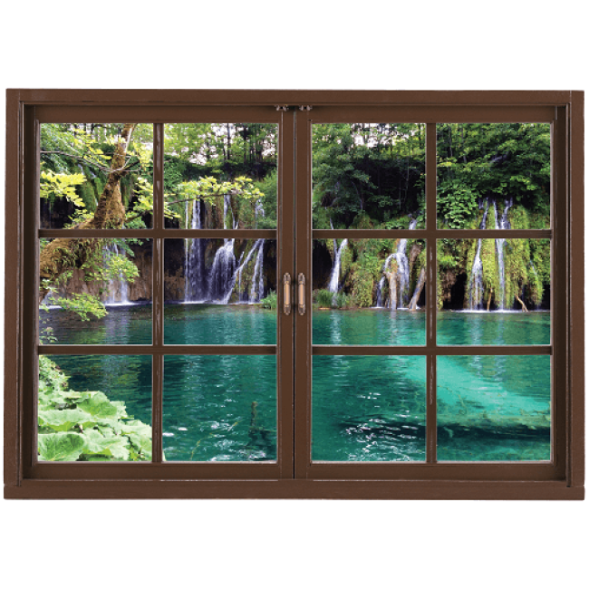 Plitvicei-tavak - Színes ablak Matrica