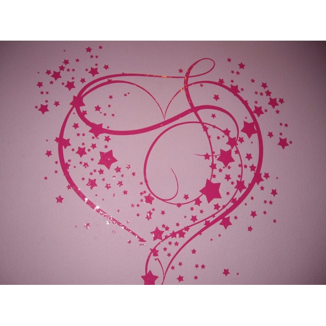 Funky szív - Falmatrica / Faltetoválás