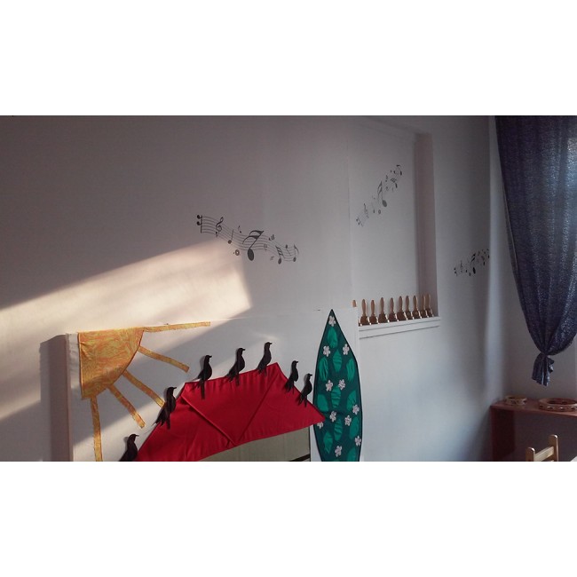 Stilizált hangjegyek - Falmatrica / Faltetoválás