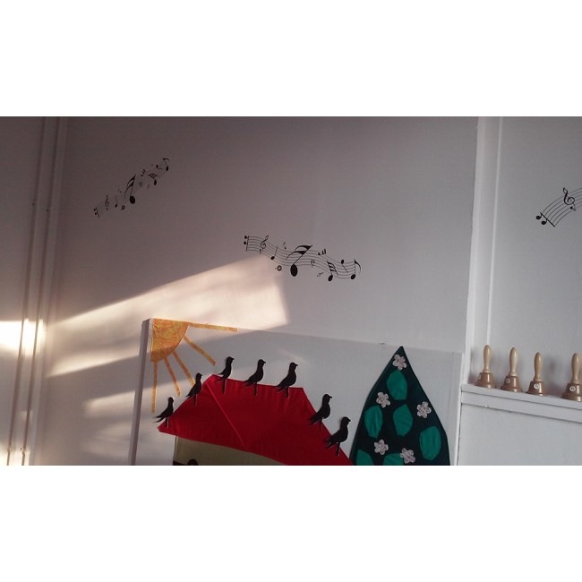 Stilizált hangjegyek - Falmatrica / Faltetoválás