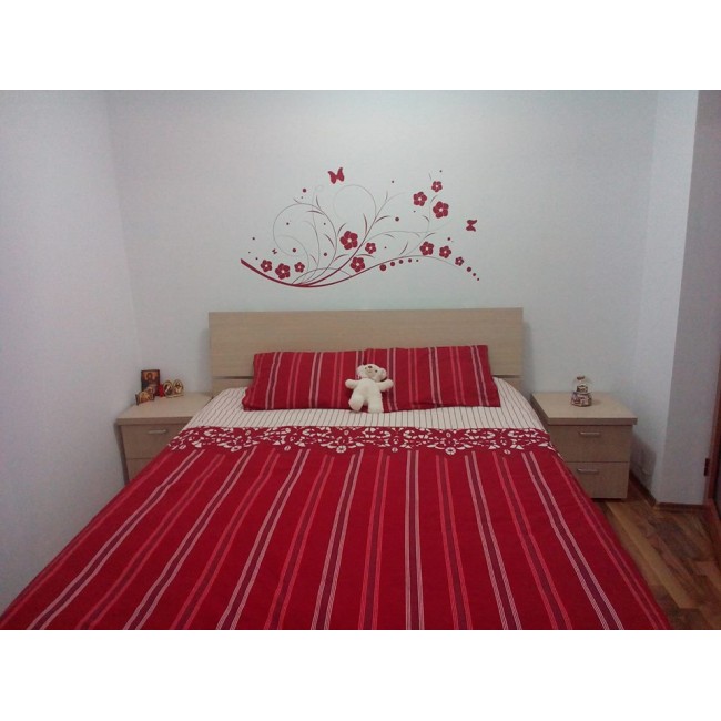 Virágok és pillangók - Falmatrica / Faltetoválás