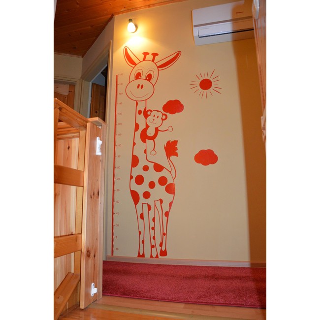 Milyen magas leszek - zsiráf és majom - Falmatrica / Faltetoválás