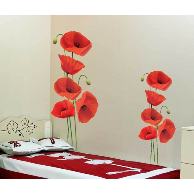 Élethű pipacs csokor - Nyomtatott matrica