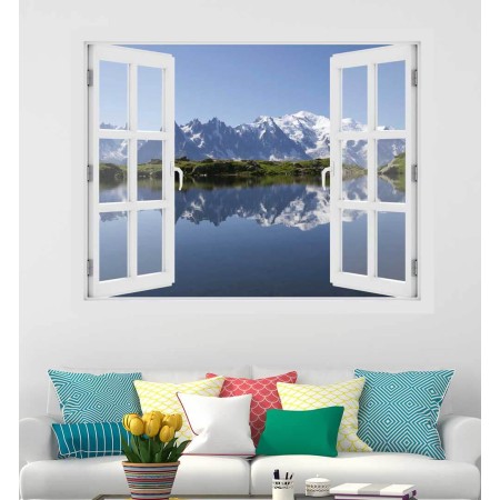Mont Blanc -hegység - 3D hatású ablakos matrica