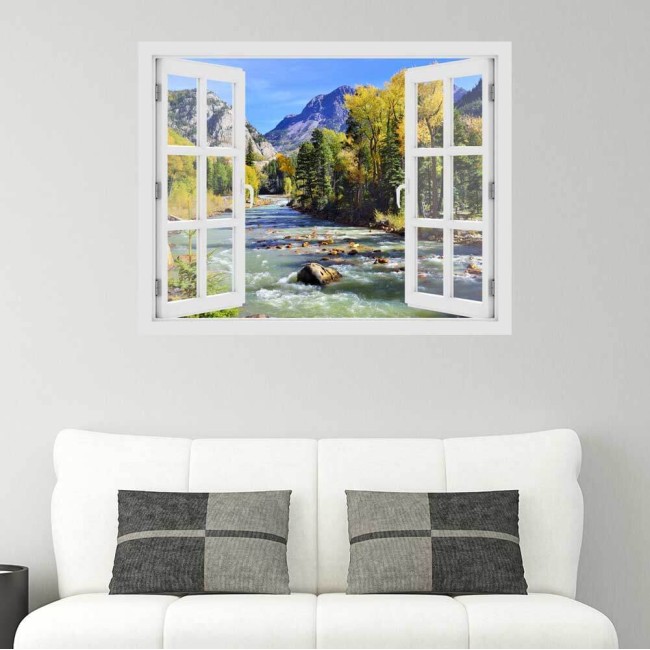 Folyó a Colorado hegységben - 3D hatású ablakos matrica