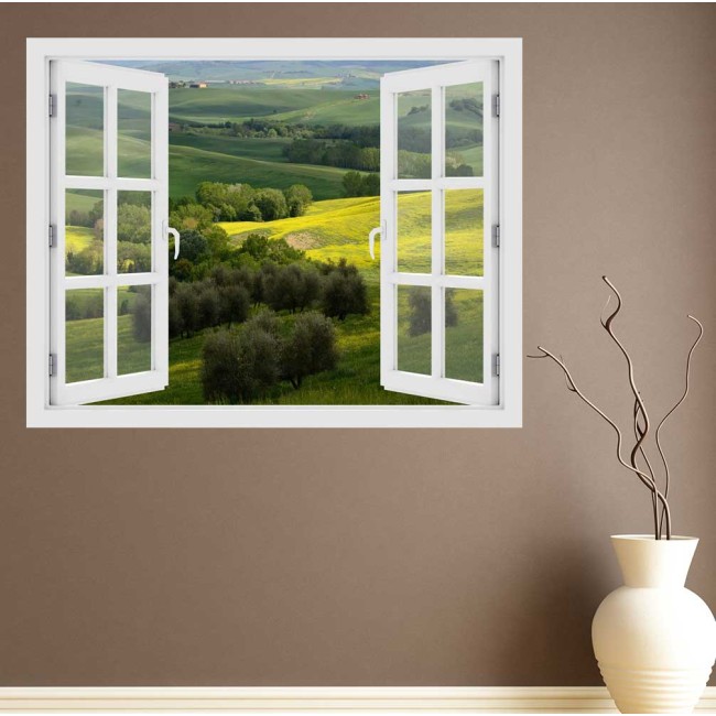 Toszkána dombjai, Olaszország - 3D hatású ablakos matrica