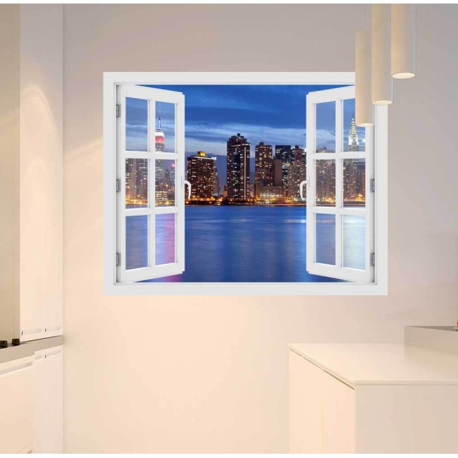 Manhattan Skyline - 3D hatású ablakos matrica